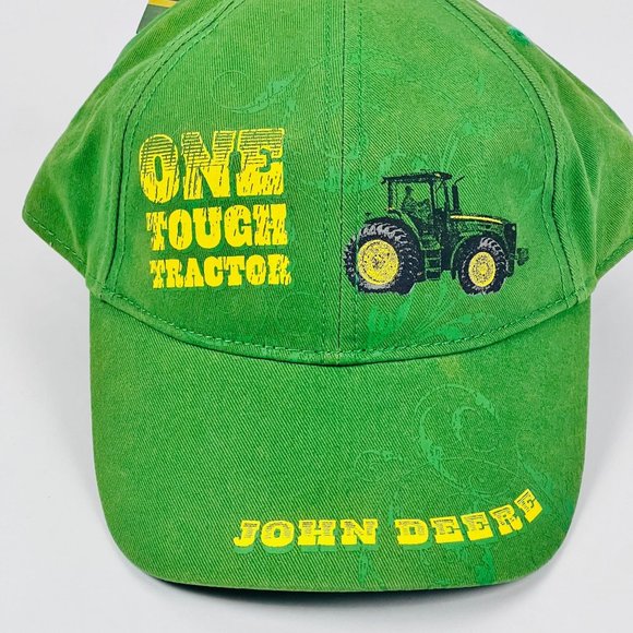 John Deere Green Mens L/XL One Tough Tractor Hook & Loop Adjustable Ball Cap - Picture 2 of 6